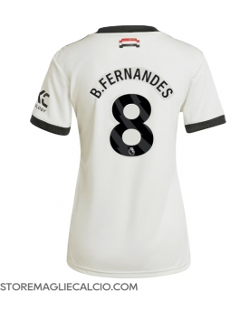 Manchester United Bruno Fernandes #8 Maglia Gara Terza Repliche 2024-25 Donna Maniche Corte
